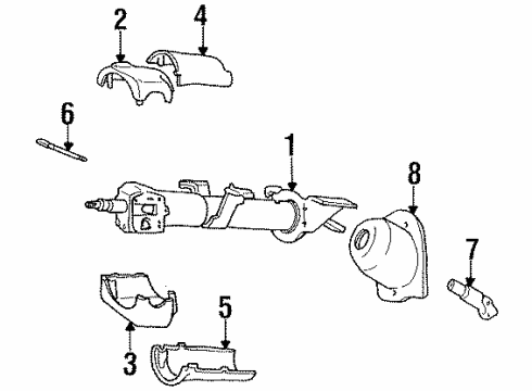 1995 Chrysler LeBaron Shroud, Switches & Levers Diagram