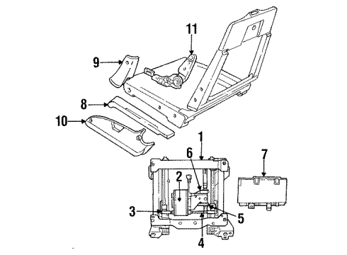 1990 Chrysler Imperial Seat Track Diagram for 4402323