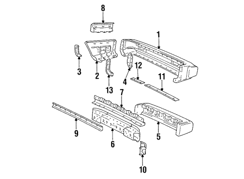 1990 Dodge Colt Bumper & Components - Rear Diagram 2 - Thumbnail