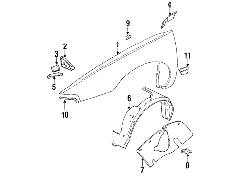 1994 Chrysler New Yorker Fender Diagram for 4580591