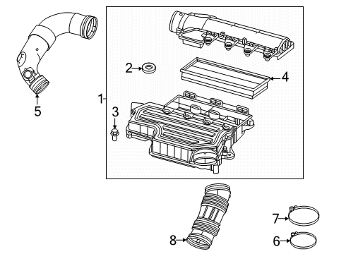 2024 Dodge Hornet Engine Cover Ball Stud Diagram for 68228213AA