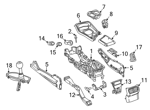 2023 Dodge Challenger Console Base, Center Diagram for 68260169AB