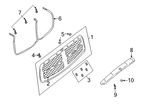2006 Dodge Ram 3500 Grille Assembly, Front Diagram for 55077778AF