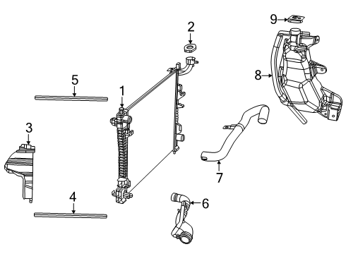 2023 Dodge Durango Radiator & Components Diagram 4 - Thumbnail