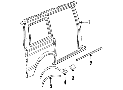 1991 Dodge Caravan Side Panel & Components Diagram 2 - Thumbnail