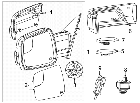 2025 Ram 1500 Lamp - Turn Signal Diagram for 68666802AA