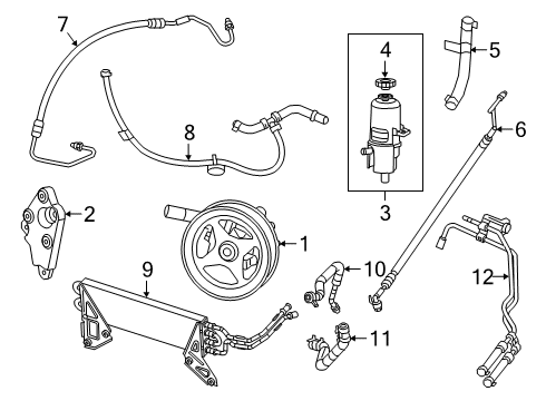 2021 Ram 2500 Power Steering Pump Diagram for 68453717AA