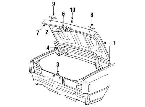 1987 Chrysler LeBaron Weatherstrip Diagram for 4490801