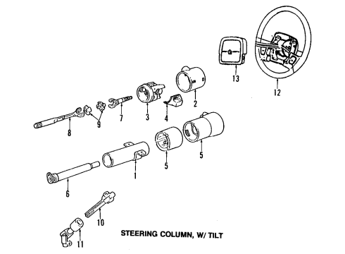 1989 Dodge Spirit Cylinder & Keys Diagram for 5257143