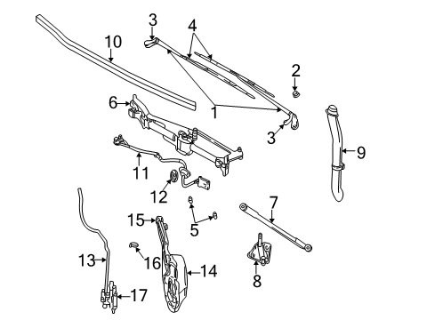 2001 Chrysler Town & Country Wiper Motor Assembly Diagram for 5114534AB