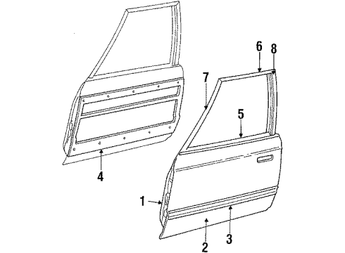 1986 Chrysler LeBaron Door & Components Diagram 2 - Thumbnail