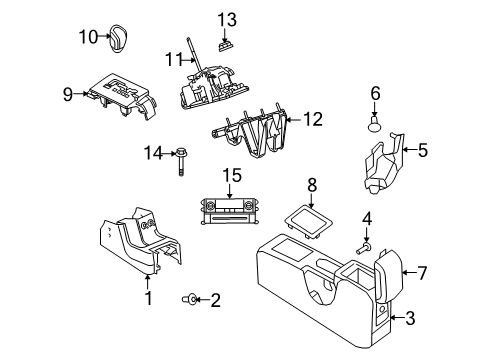 2009 Dodge Journey Center Console, Dark Gray Diagram for 1LK291DVAA