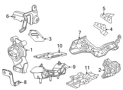 2025 Ram 1500 Motor Mount Bolt, Passenger Side Diagram for 6513002AA