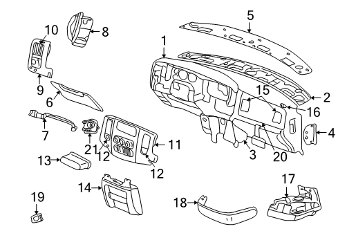 2003 Dodge Ram 1500 Cup Holder Latch Diagram for 5080679AA