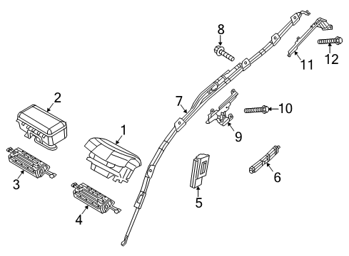 2019 Jeep Cherokee SDM Module Diagram for 68287262AD