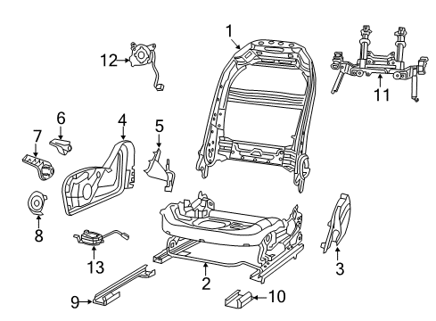 2017 Chrysler 200 Recline Handle, Black, Passenger Side Diagram for 1ZW12DX9AC