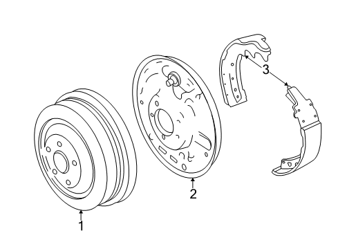 1998 Dodge Dakota Backing Plate, Rear Passenger Side Diagram for 4882806