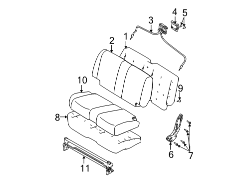 2005 Jeep Wrangler Cushion Cover, Rear Diagram for XU271J3AB