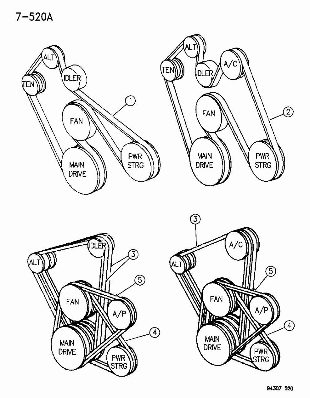 Mopar 53010286 Belt, Drive, W/O Air Condition, W/Power Steering