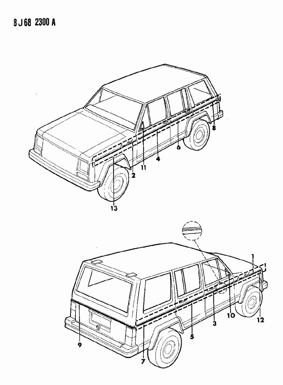 Mopar 5252746 Decal Kit, Bodyside, Gold, 1987-90, Right
