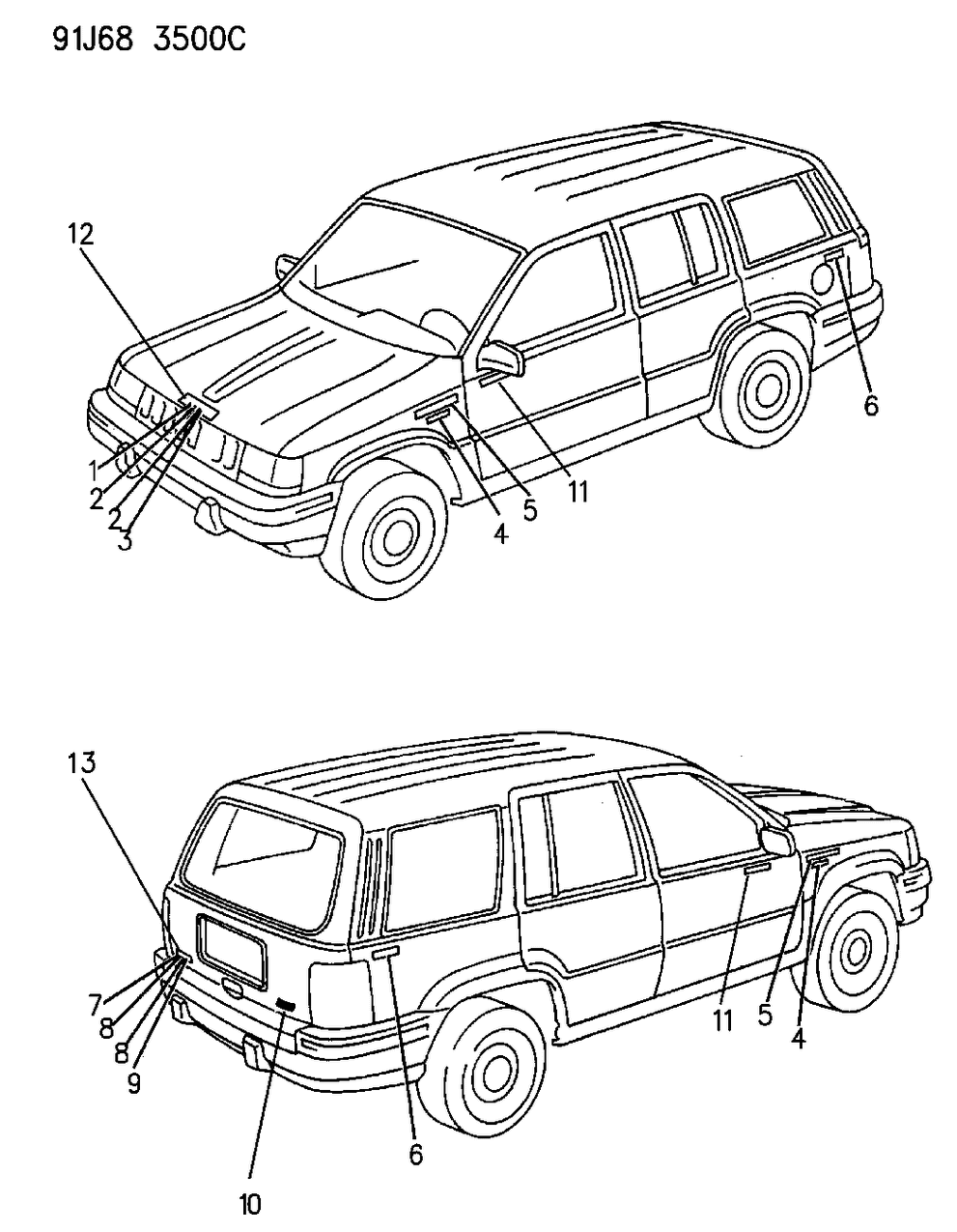 Mopar 55295416 Letter Set, Liftgate (J, E, E, P)