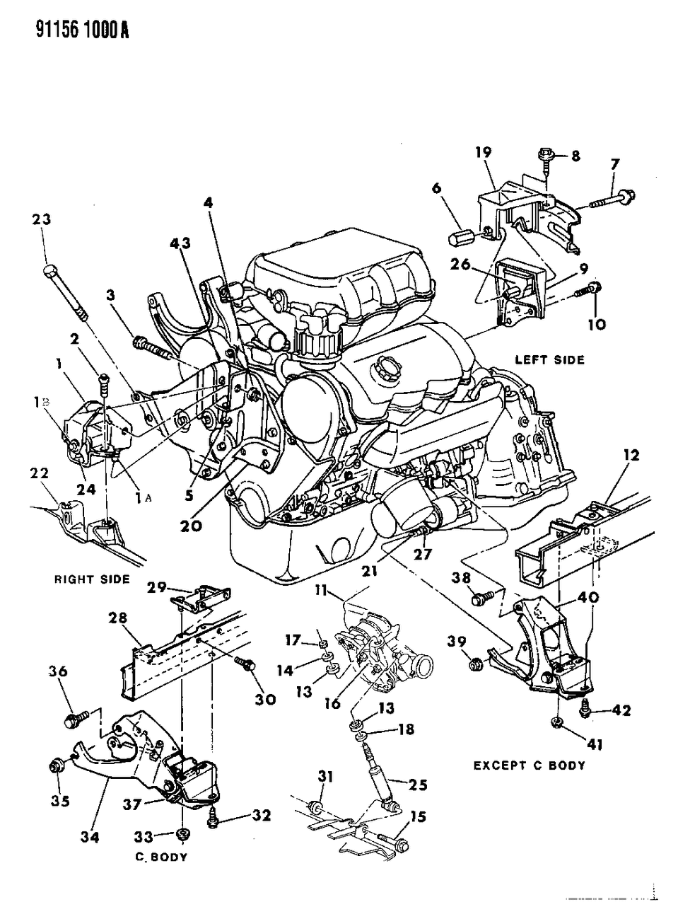 Mopar 6501514 Strut, Transmission Housing To Cylinder Block, Rear