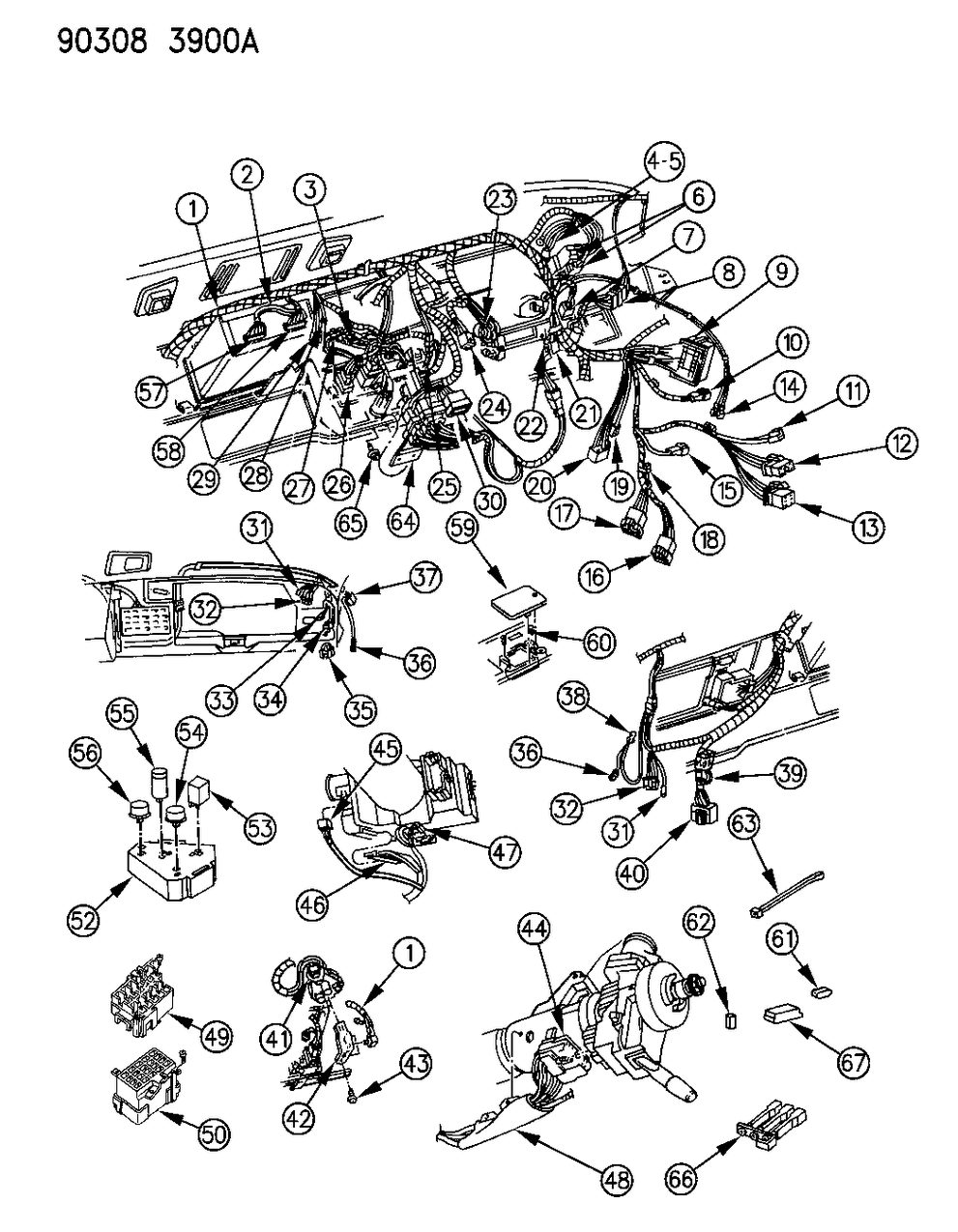 Mopar 56016826 Wiring, Instrument Panel, W/O A.C., Standard, 1990 Mopar 56016826 Wiring, Instrument Panel, W/O A.C., Standard, 1990