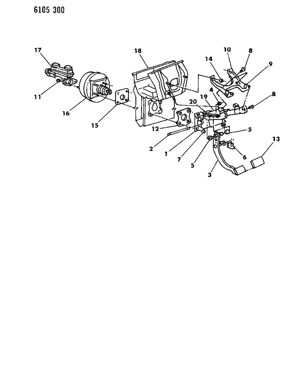 4294008 Mopar Spacer, Brake Pedal Bracket To Dash Panel, W/Power Brakes