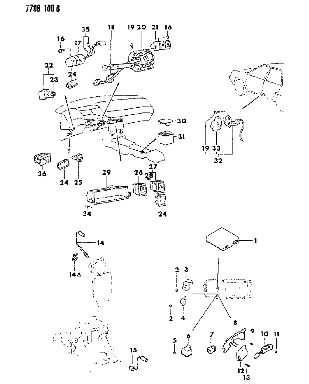 Mopar MB357876 Switch, Lighting 1987