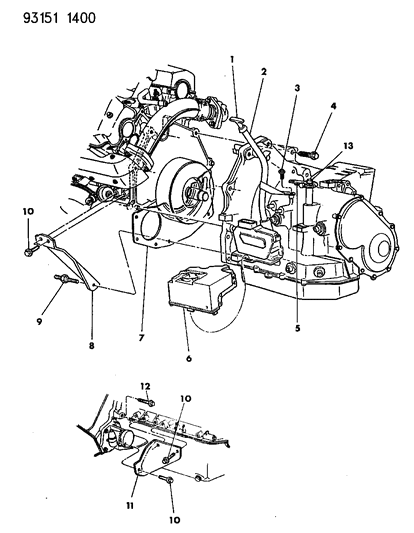 Transaxle Assembly, 4 Speed Automatic, 41Ae, 41Te Diagram for R4659074AA