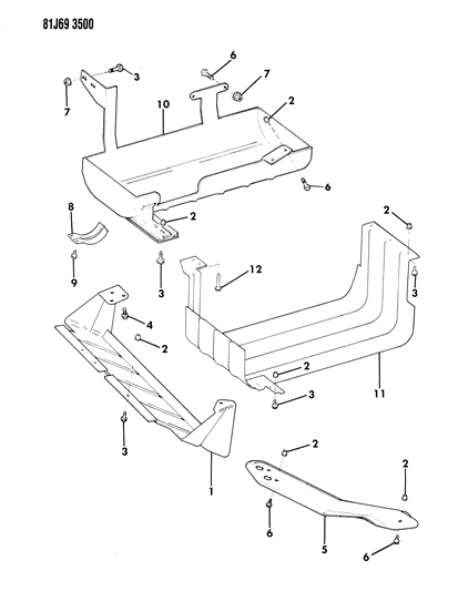 2021 Chrysler 300 Plate, Skid, Front Diagram for 52000998