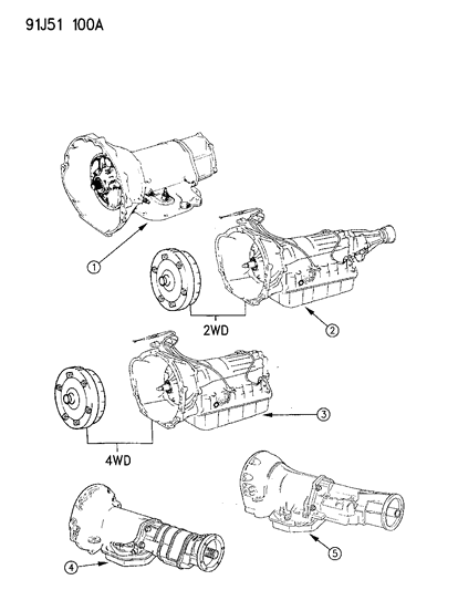 Transmission Assembly, 4 Speed Auto, 46Rh Diagram for 53009204