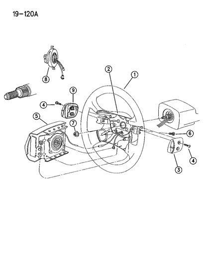 Module Assembly, Driver Air Bag, Driver Side Diagram for PJ42RC8