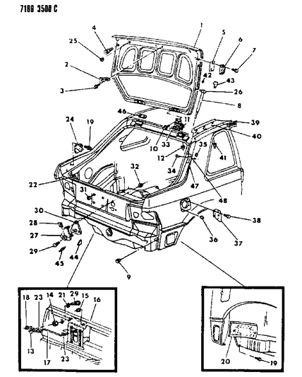 Nut And Washer, Front Bumper Fascia Retainer Attaching Diagram for 6100049