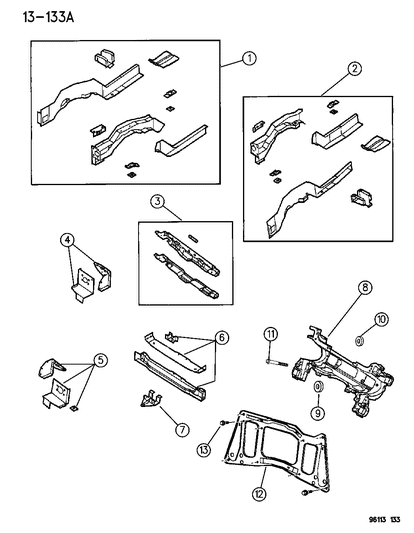 1986 Dodge Charger Crossmember, Front Radiator, Upper Diagram for 4860194