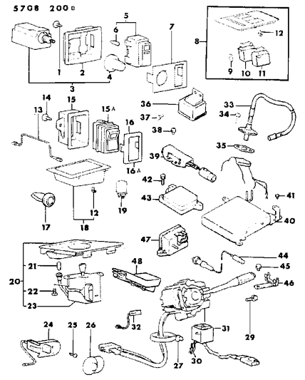 Screw, Steering Column Switch (5X25) Diagram for MS350047