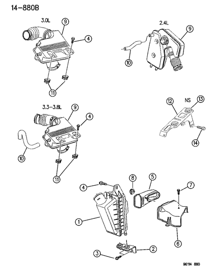1986 Dodge Charger Hose, Crankcase Vent To Air Cleaner Diagram for 4694646