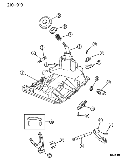 Cap Gearshift Lever Diagram for 4741364