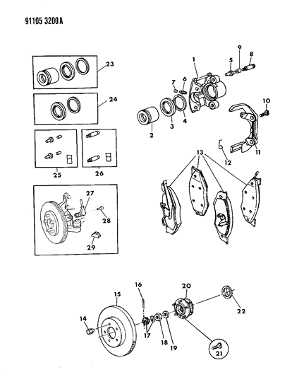 Shoe And Lining Package, Front Wheel Disc Brake Diagram for V1012812AC
