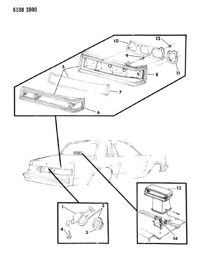 Lamp, High - Mounted Stop Lamp, W/Bulb & Socket Diagram for H202EK1