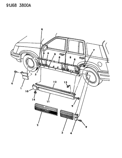 2013 Jeep Grand Cherokee Cladding Assembly, Rear Door , (Includes Insert) Diagram for 5DG51MWY