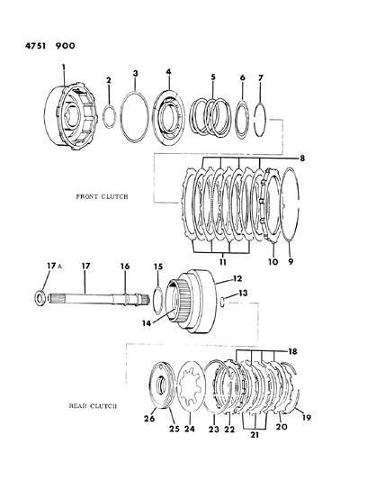 1990 Chrysler New Yorker Plate, Rear Clutch Pressure, Front Diagram for 2466281