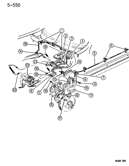 2014 Jeep Grand Cherokee Hose Assembly, Front Brake Up To 8-20-93, Right Diagram for V1128675AA