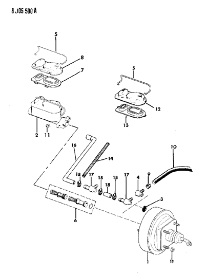 2013 Chrysler 200 Cylinder, Brake Master Diagram for V1102622AA