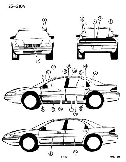 Cladding, Rear Door Diagram for JR30MDM