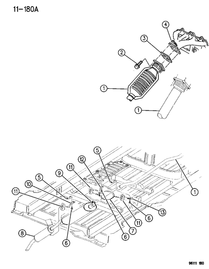 Muffler And Resonator Exhaust Diagram for E0021272