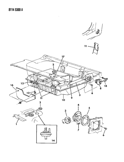 1988 Dodge Diplomat Grommet, Fuel Tank To Filler Tube Diagram for 4002010