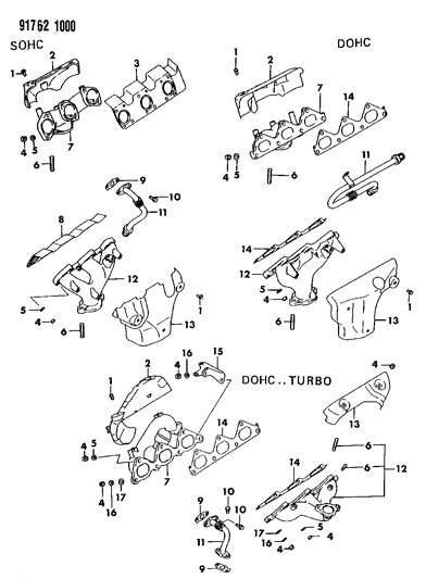 2016 Ram ProMaster City Washer, Exhaust Manifold (Plain 10) Dual Cam R - T Series Diagram for MD132933
