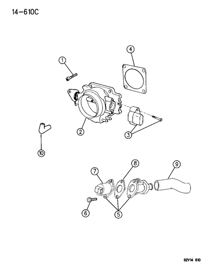 2015 Jeep Renegade Gasket, Throttle Body To Intake Manifold Diagram for 53007543