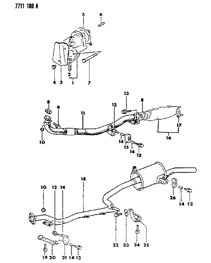 1992 Dodge B350 Collar, Exhaust Pipe Hanger Diagram for MB059938